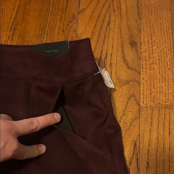 Maurices Deep Burgundy Mini Skirt with Zipper  B - Picture 4 of 8